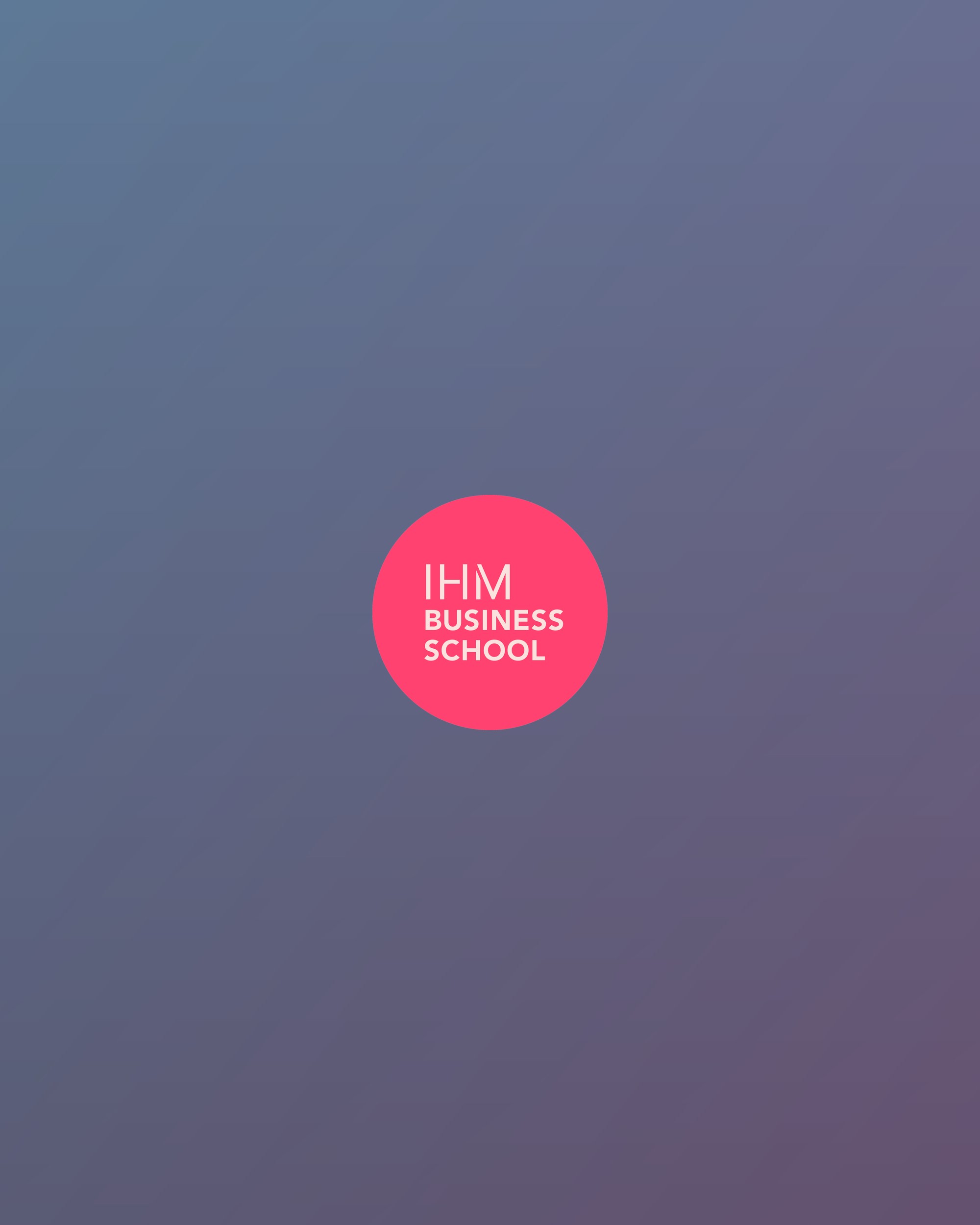 IHM Business School logotype, the Swedish business school issuing regulated YH diplomas and course certificates with TRUE