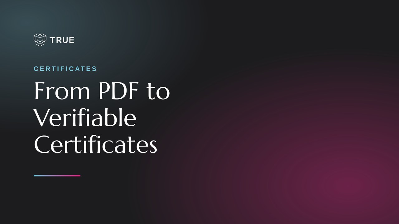 A PDF file marked with a red cross next to a verifiable TRUE document with a green check