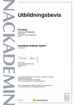 Utbildningsbevis, Nackademin
