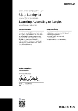 CERTIFIKAT, Berghs School of Communication