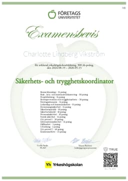 Examensbevis, Företagsuniversitetet YH
