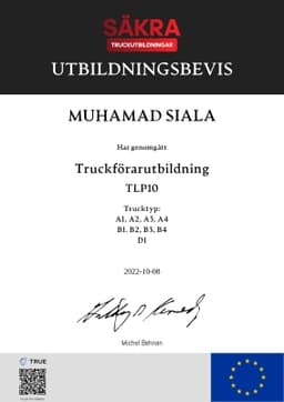 Utbildningsbevis, Truckbröderna - Gmbtruck
