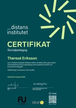 Certifikat, Distansinstitutet Sverige AB