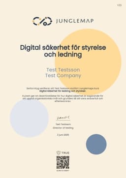 Junglemap Certificate, Junglemap
