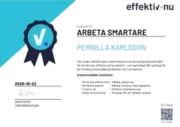 Kursintyg, Effektiv nu