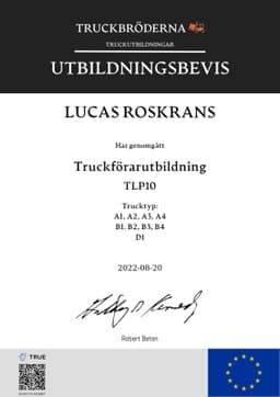Utbildningsbevis, Truckbröderna - Gmbtruck