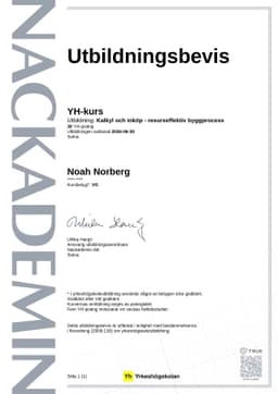 Utbildningsbevis, Nackademin