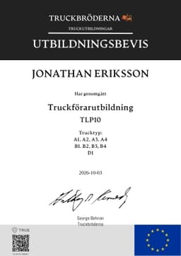 Utbildningsbevis, Truckbröderna - Gmbtruck