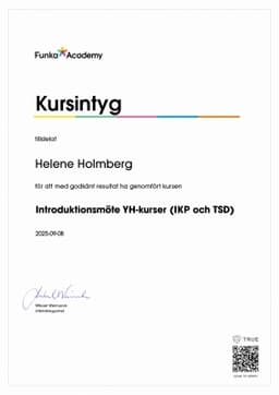 Kursintyg, Funka Academy