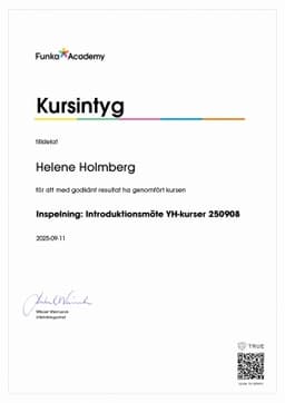Kursintyg, Funka Academy