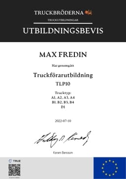 Utbildningsbevis, Truckbröderna - Gmbtruck