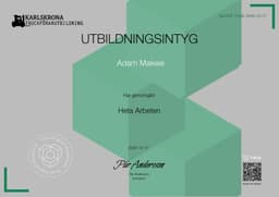 Utbildningsintyg, Karlskrona Truckförarutbildning