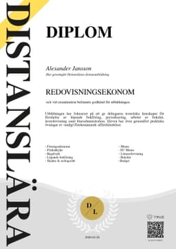 Diplom, Distanslära