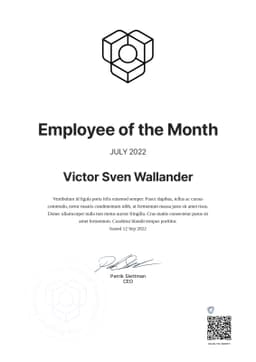 Employee of the month, Test
