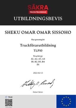 Utbildningsbevis, Truckbröderna - Gmbtruck