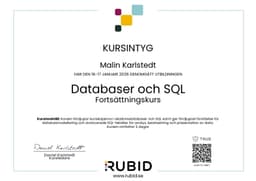 Kursintyg, Rubid