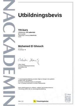 Utbildningsbevis, Nackademin