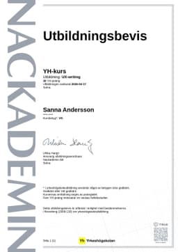 Utbildningsbevis, Nackademin