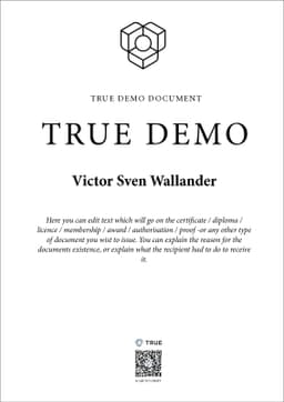 TRUE Demo Document, Test