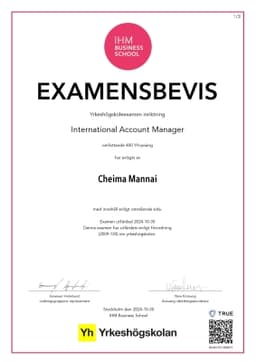 Examensbevis, IHM Business School