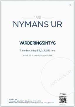 Värderingsintyg, Nymans Ur 1851