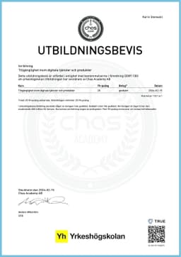 Utbildningsbevis, Chas Academy AB