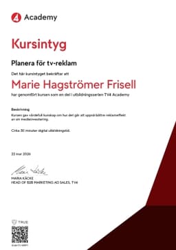 Kursintyg, TV4