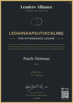 Utbildningsbevis, Leaders Alliance