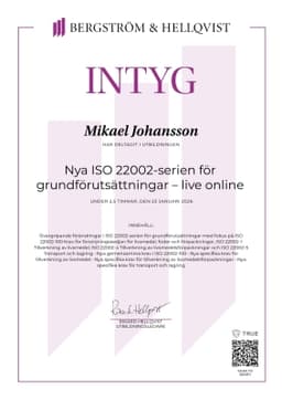 intyg, Bergström &amp; Hellqvist