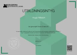 Utbildningsintyg, Karlskrona Truckförarutbildning
