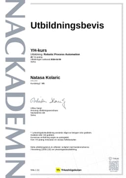 Utbildningsbevis, Nackademin