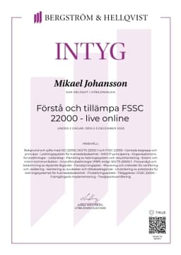 intyg, Bergström &amp; Hellqvist