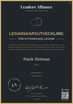 Kompetensintyg, Leaders Alliance
