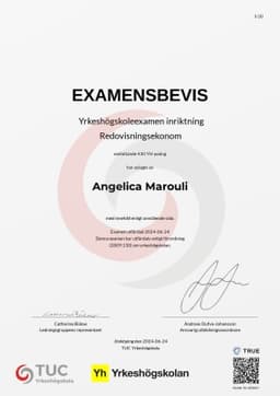 Examensbevis, TUC Yrkeshögskola