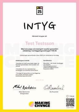Intyg, Making Change Sweden