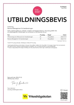 Utbildningsbevis, IHM Business School