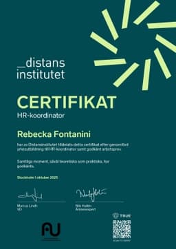 Certifikat, Distansinstitutet Sverige AB