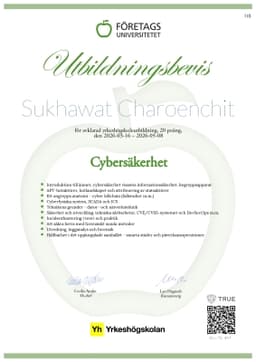 Utbildningsbevis, Företagsuniversitetet YH