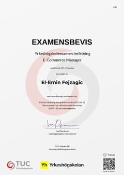 Examensbevis, TUC Yrkeshögskola
