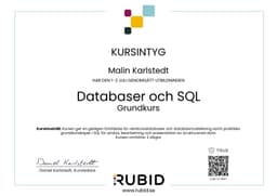 Kursintyg, Rubid