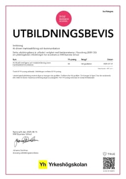 Utbildningsbevis, IHM Business School