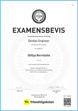 Examensbevis, Chas Academy AB