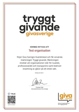 Intyg, Giva Sverige